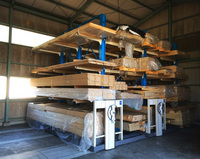 0127 木材問屋でのフリー板仕分け用ラック 丸増木材（株）