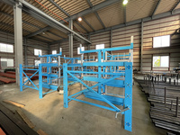 435 最大6mの長尺鋼材を多段保管するための手動スライドラック  （有）前沢鉄店