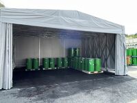 511 原料ドラム缶の品質保持のための簡易テント A社