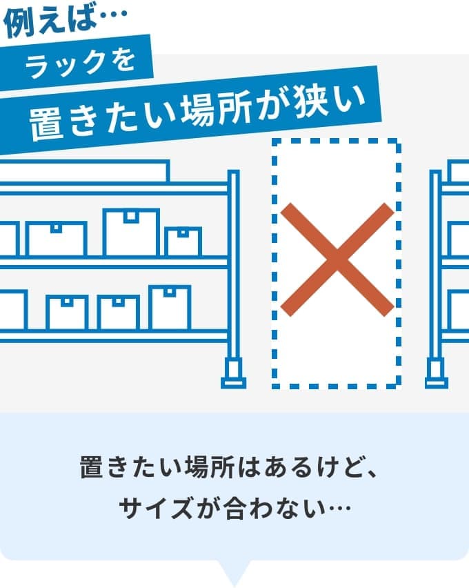 ラックを置きたい場所が狭い 置きたい場所はあるけど、サイズが合わない…