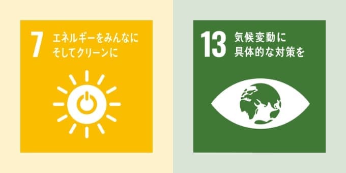 7エネルギーをみんなに そしてクリーンに/13気候変動に具体的な対策を
