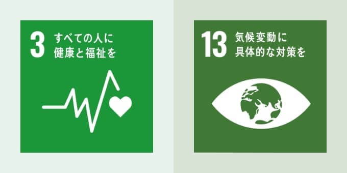 3すべての人に健康と福祉を/13気候変動に具体的な対策を