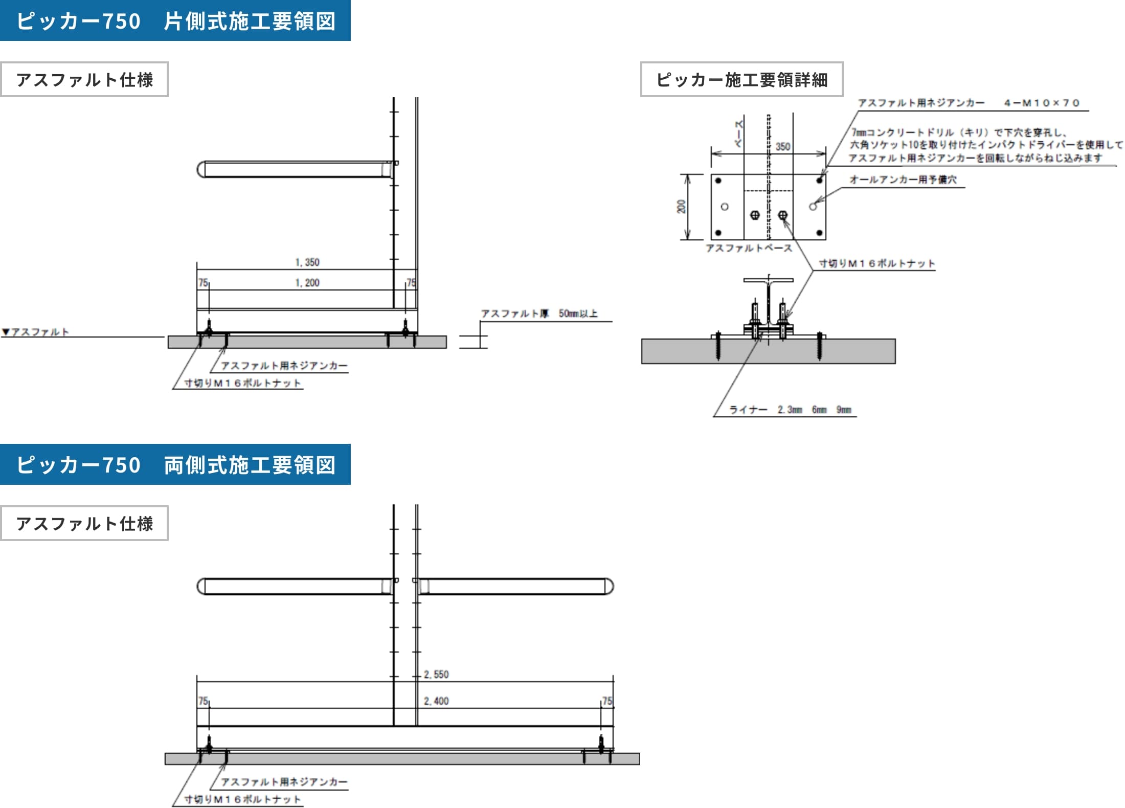 アスファルトプレート施工要領図